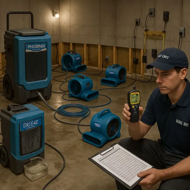 Structural Drying and Dehumidification process in Sparta, NC
